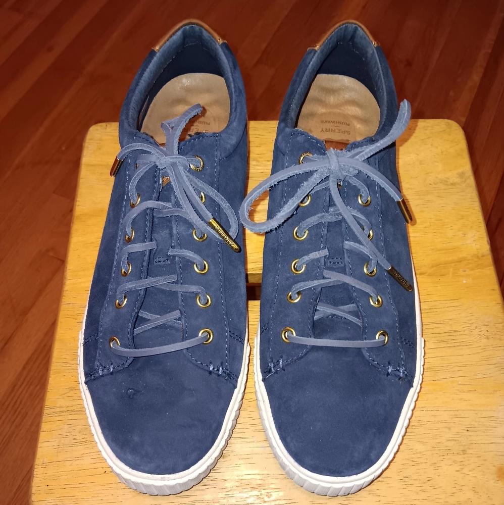 Sperry Women's Size 11 Anchor PlushWave LTT Suede Sneaker Preppy Casual Navy